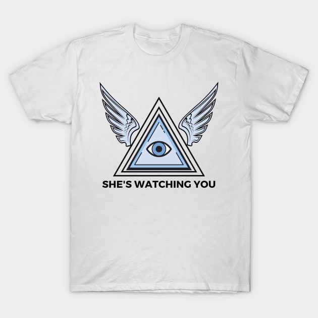 She's Watching You Angel Eye T-Shirt by spiritualmate